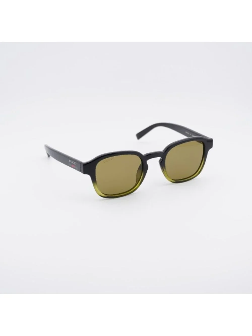 Gucci GG2106S 003 Sunglasses Black/Green Square Frame, Green Lenses